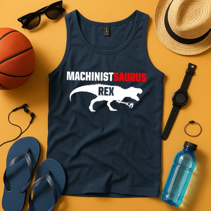 Machinist SaurusRex CNC Machine Operator Machining Tank Top