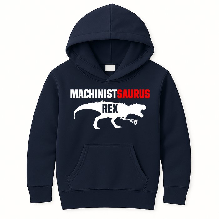 Machinist SaurusRex CNC Machine Operator Machining Kids Hoodie