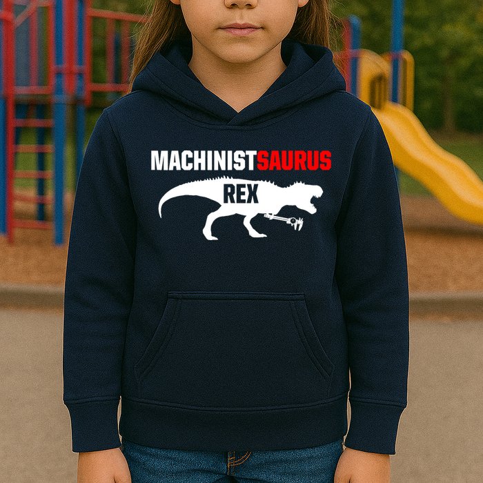 Machinist SaurusRex CNC Machine Operator Machining Kids Hoodie