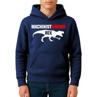 Machinist SaurusRex CNC Machine Operator Machining Kids Hoodie