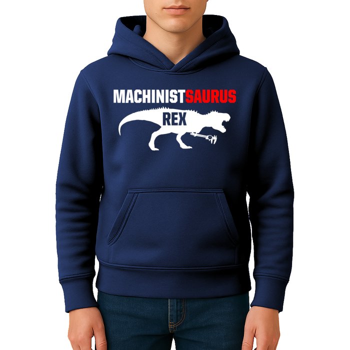 Machinist SaurusRex CNC Machine Operator Machining Kids Hoodie