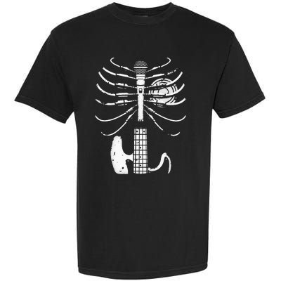 Music Skeleton Cool Guitar Microphone Speaker Heart Musician Garment-Dyed Heavyweight T-Shirt