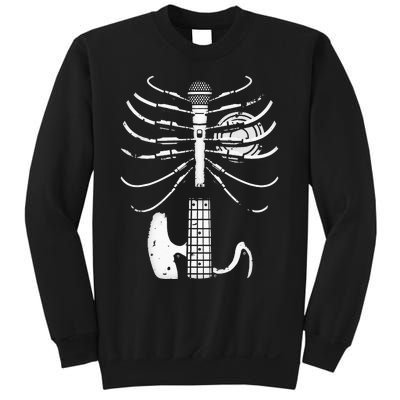 Music Skeleton Cool Guitar Microphone Speaker Heart Musician Sweatshirt