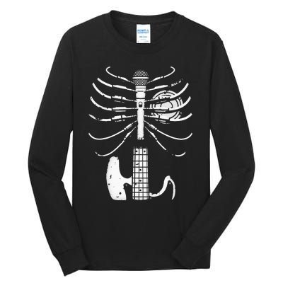 Music Skeleton Cool Guitar Microphone Speaker Heart Musician Tall Long Sleeve T-Shirt