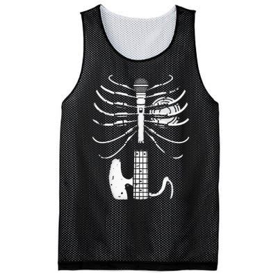 Music Skeleton Cool Guitar Microphone Speaker Heart Musician Mesh Reversible Basketball Jersey Tank