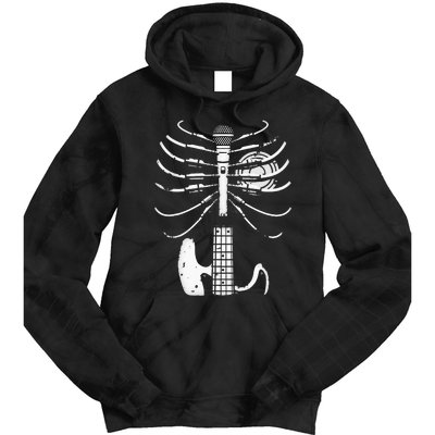 Music Skeleton Cool Guitar Microphone Speaker Heart Musician Tie Dye Hoodie