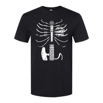 Music Skeleton Cool Guitar Microphone Speaker Heart Musician Softstyle CVC T-Shirt