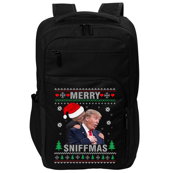 Merry Sniffmas Christmas Anti Biden Ugly Christmas Sweater Impact Tech Backpack