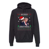 Merry Sniffmas Christmas Anti Biden Ugly Christmas Sweater Premium Hoodie