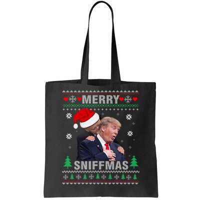 Merry Sniffmas Christmas Anti Biden Ugly Christmas Sweater Tote Bag