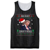 Merry Sniffmas Christmas Anti Biden Ugly Christmas Sweater Mesh Reversible Basketball Jersey Tank