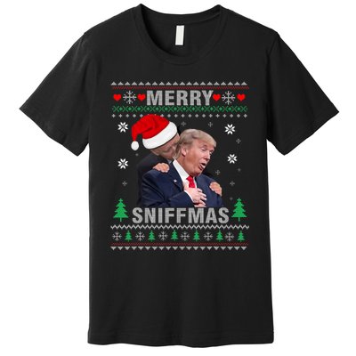 Merry Sniffmas Christmas Anti Biden Ugly Christmas Sweater Premium T-Shirt