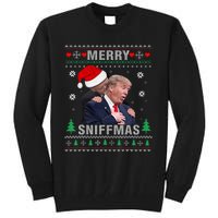 Merry Sniffmas Christmas Anti Biden Ugly Christmas Sweater Tall Sweatshirt