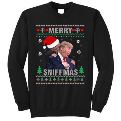 Merry Sniffmas Christmas Anti Biden Ugly Christmas Sweater Tall Sweatshirt