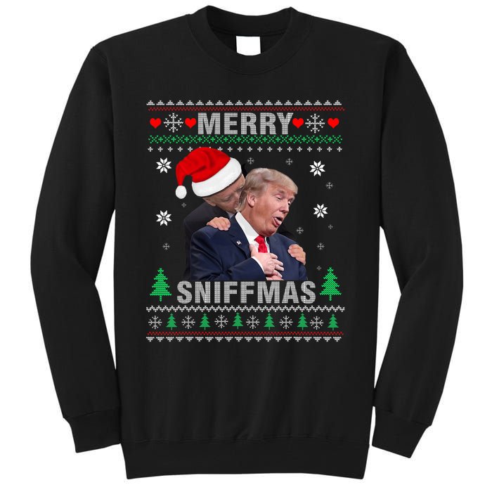 Merry Sniffmas Christmas Anti Biden Ugly Christmas Sweater Tall Sweatshirt