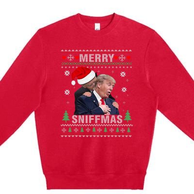 Merry Sniffmas Christmas Anti Biden Ugly Christmas Sweater Premium Crewneck Sweatshirt