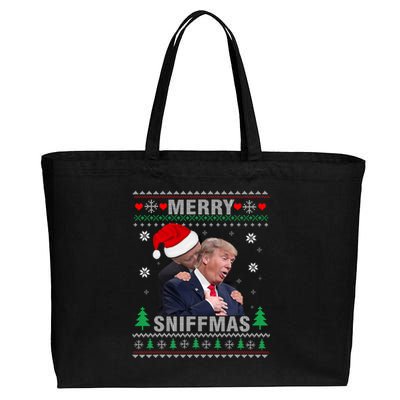 Merry Sniffmas Christmas Anti Biden Ugly Christmas Sweater Cotton Canvas Jumbo Tote