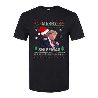 Merry Sniffmas Christmas Anti Biden Ugly Christmas Sweater Softstyle CVC T-Shirt