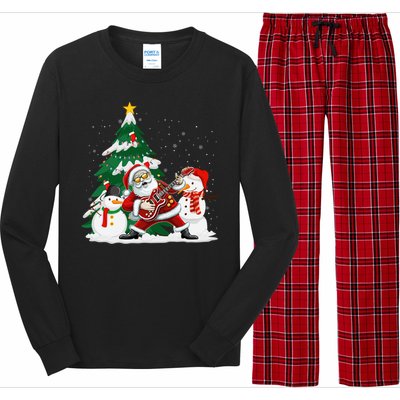 Musical Santa Claus Guitar Christmas Santa Claus Player Rock Gift Long Sleeve Pajama Set