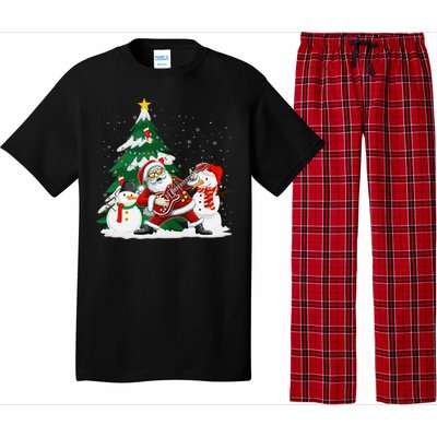 Musical Santa Claus Guitar Christmas Santa Claus Player Rock Gift Pajama Set