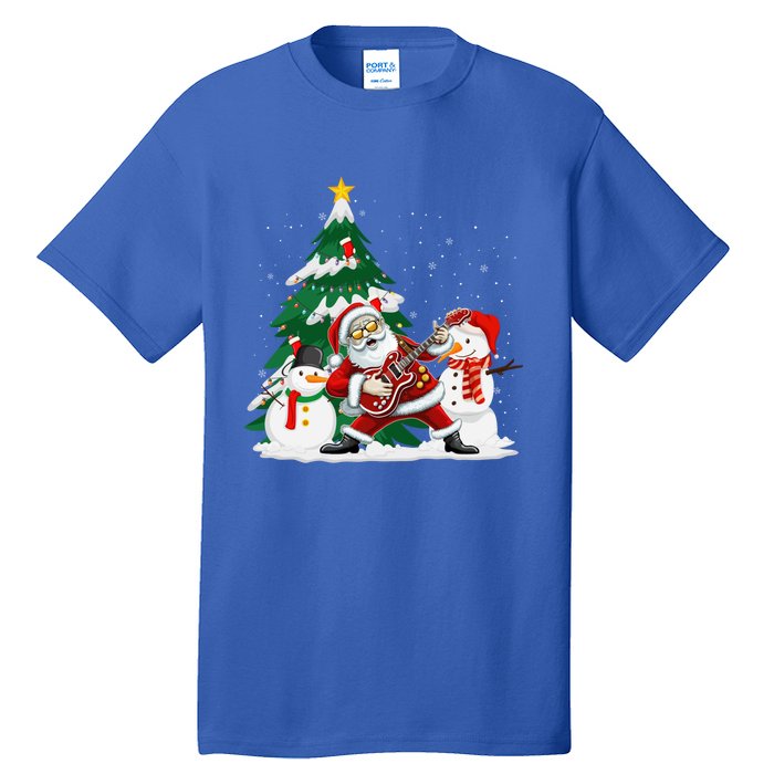 Musical Santa Claus Guitar Christmas Santa Claus Player Rock Gift Tall T-Shirt