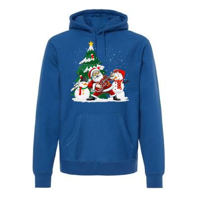 Musical Santa Claus Guitar Christmas Santa Claus Player Rock Gift Premium Hoodie