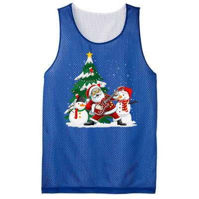 Musical Santa Claus Guitar Christmas Santa Claus Player Rock Gift Mesh Reversible Basketball Jersey Tank