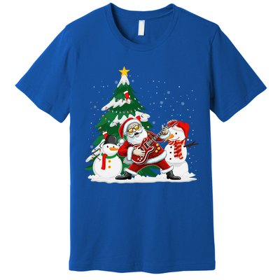 Musical Santa Claus Guitar Christmas Santa Claus Player Rock Gift Premium T-Shirt