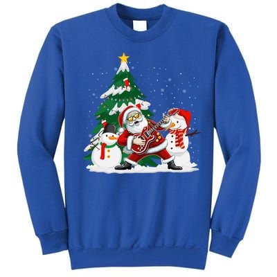 Musical Santa Claus Guitar Christmas Santa Claus Player Rock Gift Tall Sweatshirt