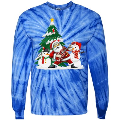 Musical Santa Claus Guitar Christmas Santa Claus Player Rock Gift Tie-Dye Long Sleeve Shirt