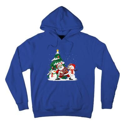 Musical Santa Claus Guitar Christmas Santa Claus Player Rock Gift Tall Hoodie