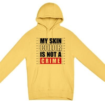 My Skin Color Is Not A Crime Black Peop Gift Premium Pullover Hoodie