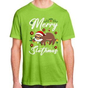 Merry Slothmas Christmas Pajama For Sloth Lovers Gift Adult ChromaSoft Performance T-Shirt