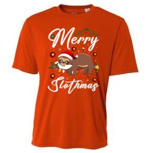 Merry Slothmas Christmas Pajama For Sloth Lovers Gift Cooling Performance Crew T-Shirt