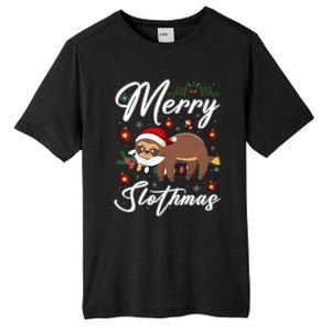 Merry Slothmas Christmas Pajama For Sloth Lovers Gift Tall Fusion ChromaSoft Performance T-Shirt