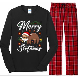 Merry Slothmas Christmas Pajama For Sloth Lovers Gift Long Sleeve Pajama Set