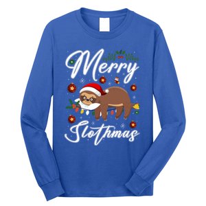 Merry Slothmas Christmas Pajama For Sloth Lovers Gift Long Sleeve Shirt