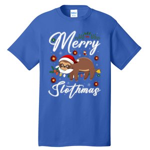 Merry Slothmas Christmas Pajama For Sloth Lovers Gift Tall T-Shirt