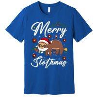 Merry Slothmas Christmas Pajama For Sloth Lovers Gift Premium T-Shirt