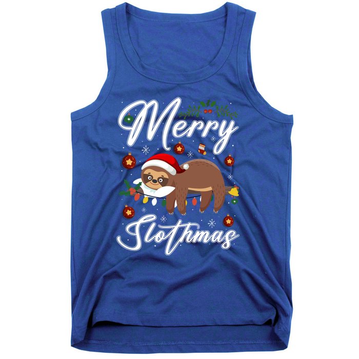 Merry Slothmas Christmas Pajama For Sloth Lovers Gift Tank Top