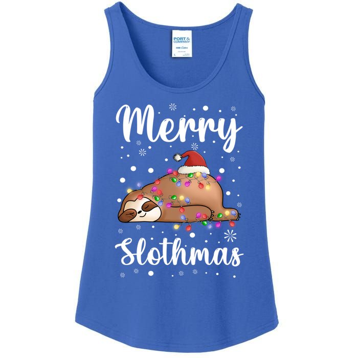 Merry Slothmas Christmas Pajama For Sloth Santa Lovers Great Gift Ladies Essential Tank