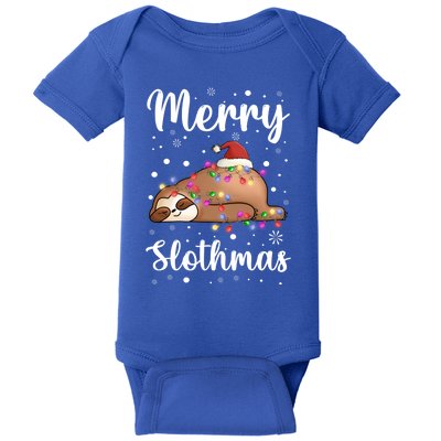 Merry Slothmas Christmas Pajama For Sloth Santa Lovers Great Gift Baby Bodysuit