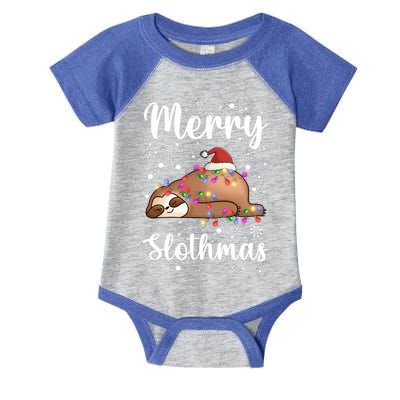 Merry Slothmas Christmas Pajama For Sloth Santa Lovers Great Gift Infant Baby Jersey Bodysuit