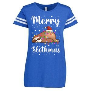 Merry Slothmas Christmas Pajama For Sloth Santa Lovers Great Gift Enza Ladies Jersey Football T-Shirt