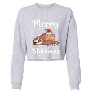 Merry Slothmas Christmas Pajama For Sloth Santa Lovers Great Gift Cropped Pullover Crew