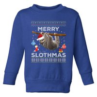 Merry Slothmas Christmas Pajama Sloth Lover Ugly Sweater Gift Toddler Sweatshirt