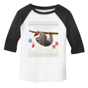 Merry Slothmas Christmas Pajama Sloth Lover Ugly Sweater Gift Toddler Fine Jersey T-Shirt