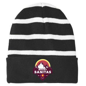 Mount Sanitas Colorado CO Rocky Mountains Hiking Skiing Striped Beanie with Solid Band