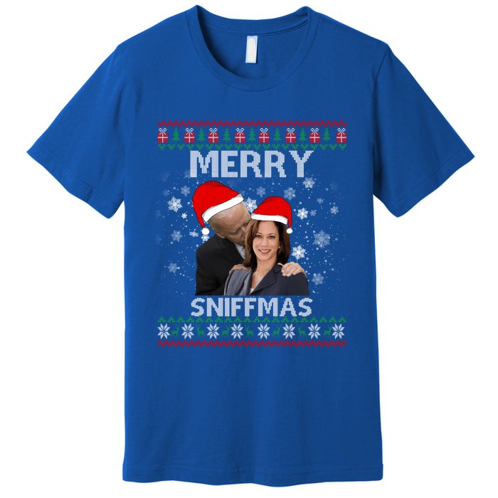 Merry Sniffmas Christmas Anti Biden Kamala Ugly Xmas Sweater Funny Gift Premium T-Shirt