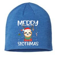 Merry Slothmas Christmas Pajama Gift Funny Sloth Lovers Gift Sustainable Beanie